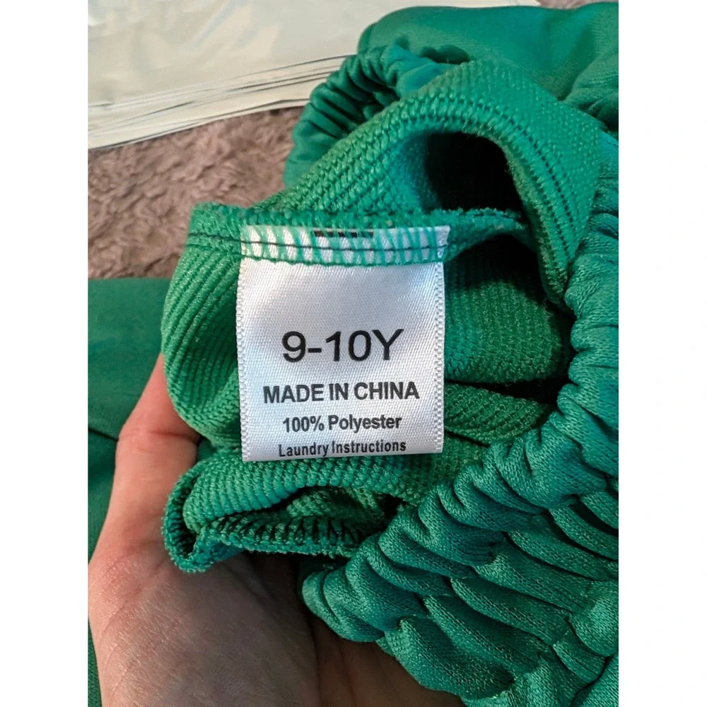 Boteeca Vfnfta Kids Teal Green Joggers Sweatpants Elastic Waist Size 9-10Y